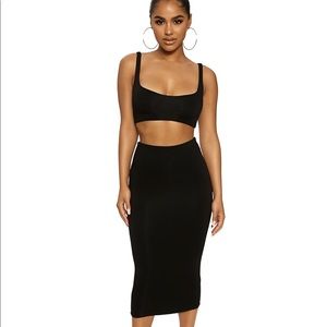 NW Navy MIDI Skirt Set